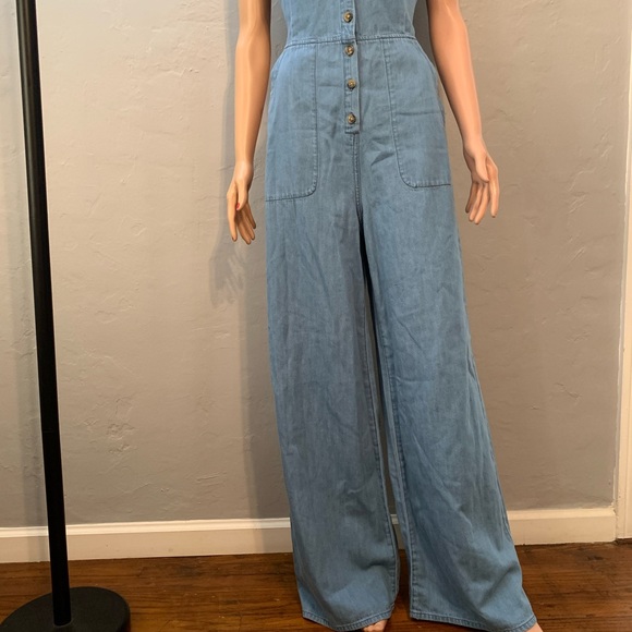 BCBGmaxazria Sleeveless Button Front Jumpsuit - Picture 3 of 8